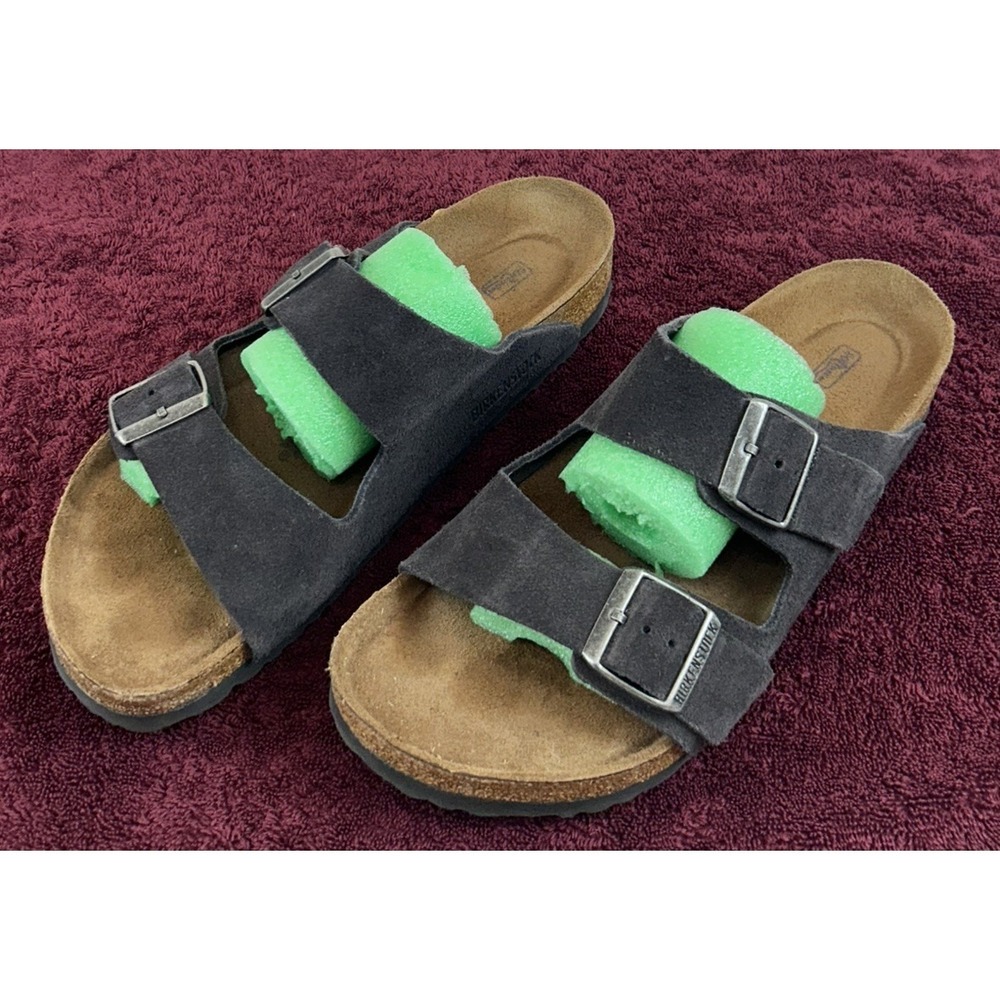 Birkenstock Arizona Charcoal Suede Leather Comfort Sandals Women's EU40 US9 EUC